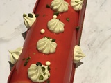 Bûche Vanille Fraise et Pistache