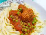 Boulettes de viande et petits pois au Cookeo