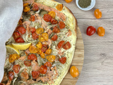 Pizza blanche au saumon