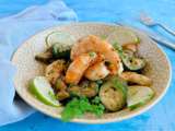 Poêlée de courgettes et gambas ail et persil