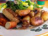 Assiette de grillade wheaty avec ses pommes de terre à l étouffée