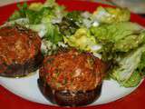 Champignons farcis au haché végétal et herbes fraiches du jardin