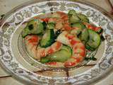 Faux  gambas  poêlés aux courgettes en persillade