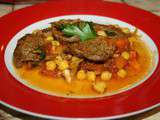 Ragout de pst gout boeuf,oignons et pois chiche, carottes et tomates