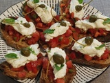 Bruschettas aux tomates et à la ricotta