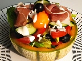 Coque de melon en salade