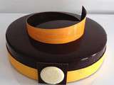 Entremet mangue-passion et chocolat