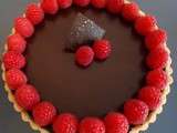 Tarte chocolat framboise et noix de coco