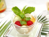 Verrines de salade de fruits, gingembre infusé