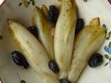 Endives braisées aux olives grecques