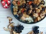 Poulet aux pousses de bambous et champignons