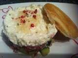 Tartare de légumes et crème de féta à l'origan