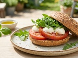 Burger léger à la tomate, mozzarella et roquette : une recette saine et savoureuse