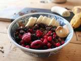 Porridge chocolat et fruits rouges