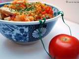 Risotto de lentilles corail à la tomate et au basilic