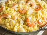 Fettuccini aux noix de pétoncles et aux crevettes