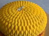 Entremets vanille & insert citron et framboises