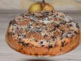 Gâteau moelleux aux poires, et pépites de chocolat (sans œufs)