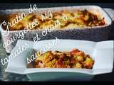 Gratin de courgettes& riz& saucisses