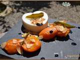 Mousse de chèvre frais, abricots pochés à la verveine