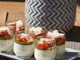 Verrine parmesan, basilic et tomates