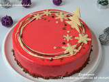 Entremet  Framboise, vanille et chocolat 