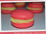 Macarons  barbe à papa-banane bonbon 