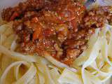 Pâtes à la bolognaise aux petits légumes