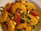 Crevette Curry Curcuma et spaghettis de courgettes