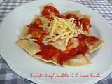 Raviolis boeuf échalottes à la sauce tomate