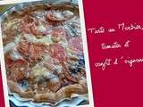 Tarte au Morbier, tomates et confit d'oignons