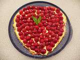 Tarte aux framboises et creme patissiere