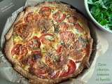 Tarte chorizo, tomates et basilic