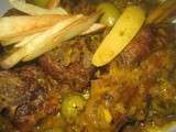 Moroccan Lamb Tagine with Preserved Lemon, Saffron & Olives / Agneau au Citron Confit, Safran et Olives à la Marocaine