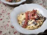 Tagliatelles aux champignons et au jambon cru au multicuiseur