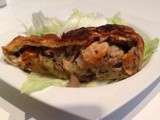 Croustillant poireaux, saumon, champignons