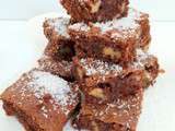 Brownies chocolat au lait, noix et noix de coco (Milk chocolate brownies with nuts and coconut)