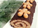 Bûche de Noël au pain d'épices et chocolat.(Xmas log with gingerbread and chocolate)