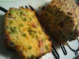 Cake lardons, petits pois et emmental