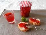 Confiture fraises tomates basilic (Strawberries and tomatoes with basil jam)