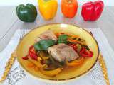 Filet mignon de porc aux poivrons (Pork tenderloin with peppers)