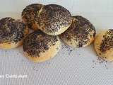 Mini buns maison pour burger au pavot (Mini burger buns with poppy seed)