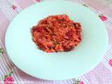 Risotto de petites pâtes (pastasotto) à la betterave et aux champignons/ Octobre Rose (Risotto of small pasta (pastasotto) with beetroot and mushrooms / Pink October)