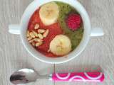 Smoothie bowl fraises, pomme, kiwi (Strawberries, apple and kiwi smoothie bowl)