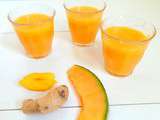 Smoothie pêche jaune, melon et gingembre (Melon, yellow peach, ginger smoothie)