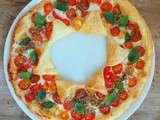 Tarte soleil aux tomates cerises multicolores (Sun tart with colorful cherry tomatoes)