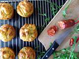 Chorizo, goats cheese, sweet drop peppers and rocket muffins // Muffins au chorizo, fromage de chèvre, mini poivrons et roquette