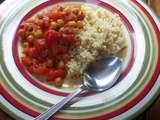 Spicy chickpea and pepper stew, with lemon bulgur // Ragoût épicé de pois chiches et poivrons, et bulgur citronné