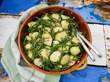 Salade de salicornes, pommes de terre et échalotes