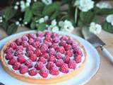 Tarte aux framboises et au citron vert